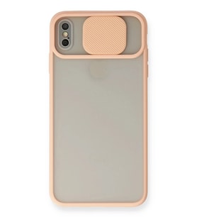 Durukar® iPhone XS Max Kılıf Palm Buzlu Kamera Sürgülü Silikon - Pembe