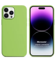 Microsonic Apple iPhone 14 Pro Max Kılıf Liquid Lansman Silikon Açık Yeşil