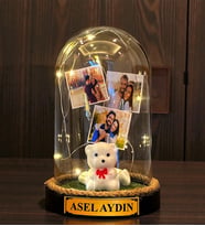 Kişiye Özel Led Işıklı Tasarlanmış Fanus Hediyesi Size Özel Hediye (Model 3)