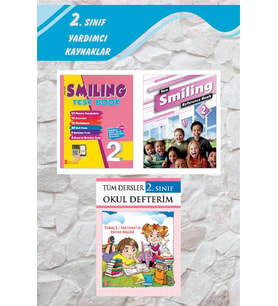 2.Sınıf Smiling Test Book +New Smiling Reference Book (2'liİ Set)+ Tüm Dersler Okul Defterim(Spiralli)