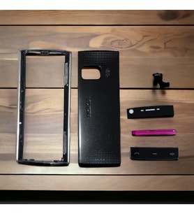 Nokia X6 Kapak Nokia X6-00 uyumlu Siyah ön Kapak Arka Kapak Tuş Takımı