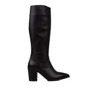 Slayka Siyah Sinda Kadın Hakiki Deri Sivri Burun Çizme