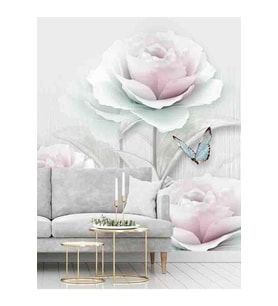 Dreamwall Güller Ve Kelebek Desenli Silinebilir Sağlıklı Tekstil Duvar Kağıdı (Çok Renkli)