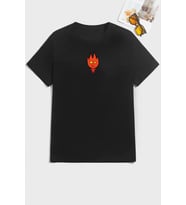Unisex Ateş Avatar Baskılı T-shirt (Siyah)