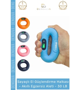 #ElYayı Dijital Ekranlı El Güçlendirici Bilek Antrenman Silikon Akıllı Egzersiz Aleti 30 LB - 1 Adet