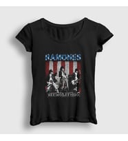 Presmono Kadın Siyah Go Ramones T-Shirt 169648tt