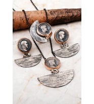 Antik Para Tasarım Elişi Gümüş Set 2265