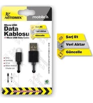 Automix Mikro Usb Data Şarj Kablosu Bütün Android Cihazlar için 40173 (Siyah)