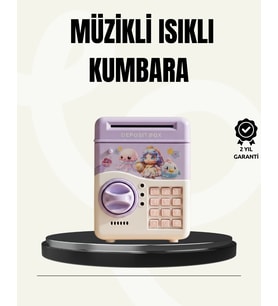 Elektronik Şifreli Atm Görünümlü Çocuk Kumbarası Mor