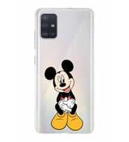 Samsung Galaxy A51  Kapak Mickey Mouse Tasarımlı Şeffaf Silikon Kılıf