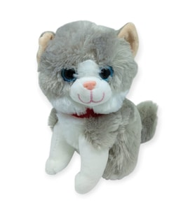Sesli Peluş Kedi 25 cm - Gri
