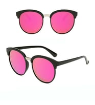 UV 400 Unisex Gözlük Mercury Reklektif Renkli Lensler Retro Gözlük Pembe