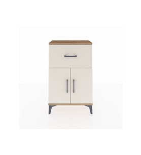 Arges Komodin Tek Raflı Tek Çekmeceli 2 Kapaklı 60x30x96 Çam-Aytaşı