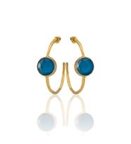 Kadir Jewellery 22 Ayar Altın Kaplama Kadın Taşlı Küpe -El İşçiliği Ve Hipoalerjenik Küpe