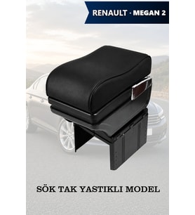 renault megan 2 kol dayama Siyah geniş model Lüks Yastıklı Deri