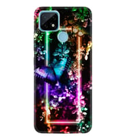 Realme C11 C21 C21Y C25Y C11 2021 Kılıf Desemli Silikon Butterfly Neon 1684