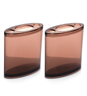 2 ADET DİŞ FIRÇALIK OVAL KAHVERENGİ AKRİLİK 13X5X10CM BANYO SETİ