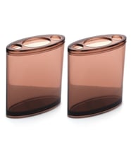 2 ADET DİŞ FIRÇALIK OVAL KAHVERENGİ AKRİLİK 13X5X10CM BANYO SETİ