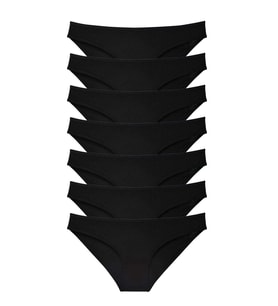 7 adet Süper Eko Set Likralı Kadın Slip Külot Siyah