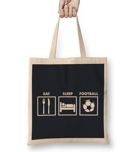 Eat Sleep Football Repeat 2 Bez Çanta Uzun Saplı
