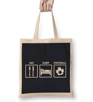 Eat Sleep Football Repeat 2 Bez Çanta Uzun Saplı