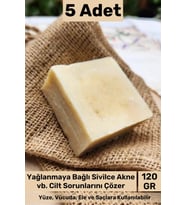 #sabun %100 Doğal Güzel Kokulu El Yüz Saç Cilt Vücut Orijinal Bitkisel Sarımsak Sabunu 120g - 5 Adet