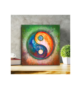 Yin Yang Tablo Renkli Kanvas Tablo