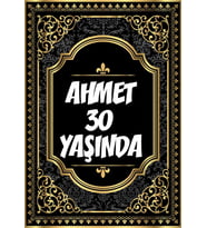 Altın Desenli Klasik Temalı Doğum Günü Afişi -2 35X50 cm