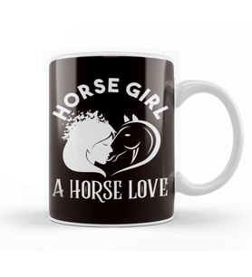 Horse Girl Love Equestrian Sport Horses Riding Saddle Stable Kupa Bardak Porselen
