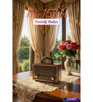 Premium M-157Bt Nostaljik Bluetooth FM Radyo Mp3 24 Cm