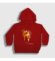 Presmono Unisex Çocuk Kırmızı Angel Tupac Shakur Kapüşonlu Sweatshirt 45553tt (Kırmızı)