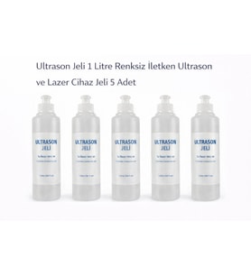 Ultrason Jeli 1 Litre Renksiz İletken Ultrason ve Lazer Cihaz Jeli 5 Adet