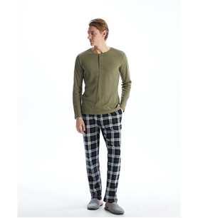 LC WAIKIKI Yeşil Standart Kalıp Erkek Pijama Takımı