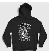 Presmono Unisex Beyaz Boxing Ufc Mma Hediye Boksör Boks Kapüşonlu Sweatshirt 496303tt (Siyah)