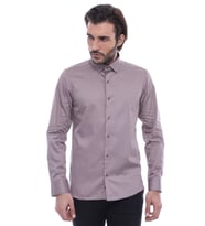 Slimfit Uzun Kollu Gri Erkek Gömlek - Wessi (Bej)