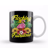 Cute & Funny Flocking Fabulous Flamingo Pun Kupa Bardak Porselen
