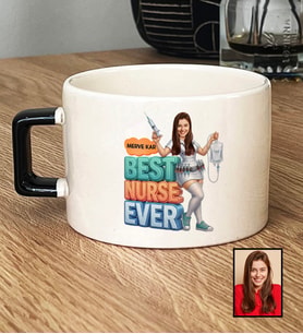 Kişiye Özel Karikatürlü Hemşire Best Nurse Ever Lüks Fincan Tıp Bayramı Hediyesi