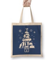 Back To The Future Christmas Tree Silhouette White Bez Çanta Uzun Saplı