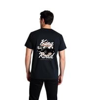 Erkek Vintage Otomobil Baskılı Kısa Kollu Tişört Yolun Kralı Tasarımı Konforlu Günlük Rahat Modern
