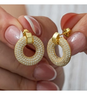 Gümüş Halka Gold Kadın Küpe