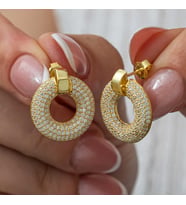 Gümüş Halka Gold Kadın Küpe