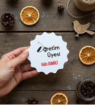 Kişiye Özel Öğretim Üyesi Bardak Altlığı Öğretmenler Günü Hediyesi (Bej)