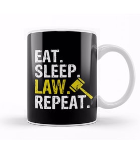 Eat Sleep Law Repeat School Lawyer Gift Kupa Bardak Porselen