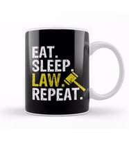 Eat Sleep Law Repeat School Lawyer Gift Kupa Bardak Porselen