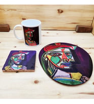 Pablo Picasso Set 1 - Kupa-Mousepad-Doğal Taş Bardak Altlığı 1