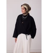 Geometrik Desen %100 Twill İpek Eşarp BE01