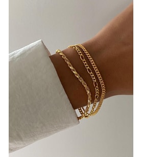xuping 14 k alrın kaplama kadın 3lü bileklik