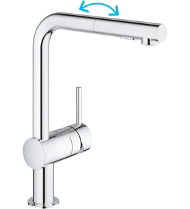 Grohe Eviye Bataryası Spiralli 2 Fonksiyonlu Minta Krom- 30274000 (Çok Renkli)