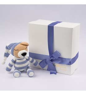 HelloBox Amigurumi Mavi Pijamalı Ayıcık Bebek Hediyesi