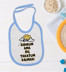 BK Kids Takatum Kalmadı Tasarımlı Mavi Bebek Mama Önlüğü-1
